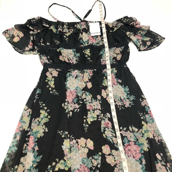 NEW Walter Baker Floral Hansen Midi Dress Cold Sho - Picture 8 of 11